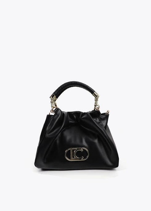 Bolso bandolera efecto piel con asa trenzada y detalles metálicos NEGRO U LF2504004.00N.U LOLA CASADEMUNT