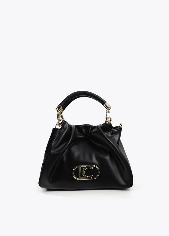 Bolso bandolera efecto piel con asa trenzada y detalles metálicos NEGRO U LF2504004.00N.U LOLA CASADEMUNT