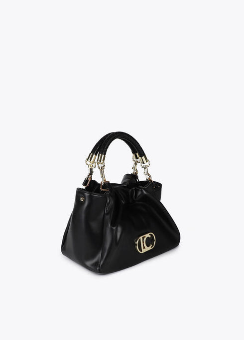 Bolso bandolera efecto piel con asa trenzada y detalles metálicos NEGRO U LF2504004.00N.U LOLA CASADEMUNT