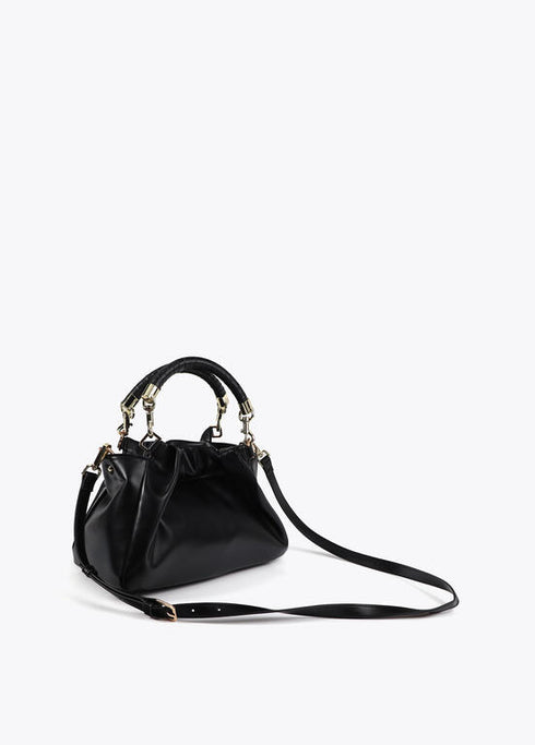 Bolso bandolera efecto piel con asa trenzada y detalles metálicos NEGRO U LF2504004.00N.U LOLA CASADEMUNT