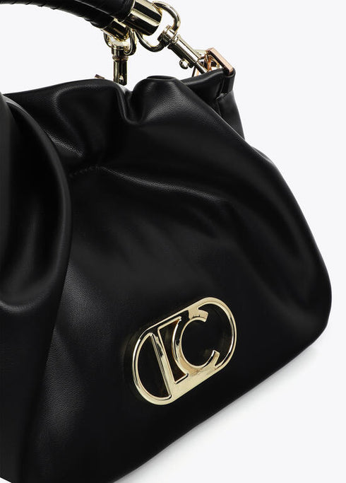 Bolso bandolera efecto piel con asa trenzada y detalles metálicos NEGRO U LF2504004.00N.U LOLA CASADEMUNT