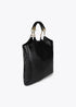 Bolso shopper efecto piel con asa trenzada y detalles metálicos NEGRO U LF2504005.00N.U LOLA CASADEMUNT