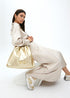 Bolso shopper efecto piel con logo LC ovalado LOLA CASADEMUNT. DORADO LF2504006.0M2.U