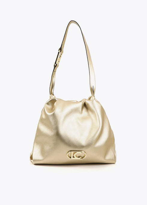 Bolso shopper efecto piel con logo LC ovalado LOLA CASADEMUNT. DORADO LF2504006.0M2.U