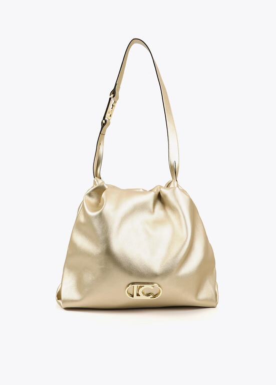 Bolso shopper efecto piel con logo LC ovalado LOLA CASADEMUNT. DORADO LF2504006.0M2.U