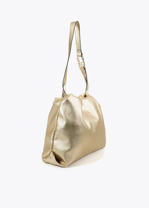 Bolso shopper efecto piel con logo LC ovalado LOLA CASADEMUNT. DORADO LF2504006.0M2.U