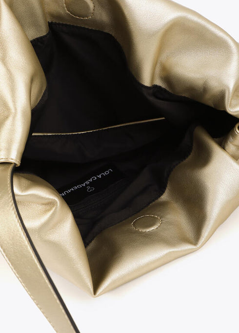 Bolso shopper efecto piel con logo LC ovalado LOLA CASADEMUNT. DORADO LF2504006.0M2.U