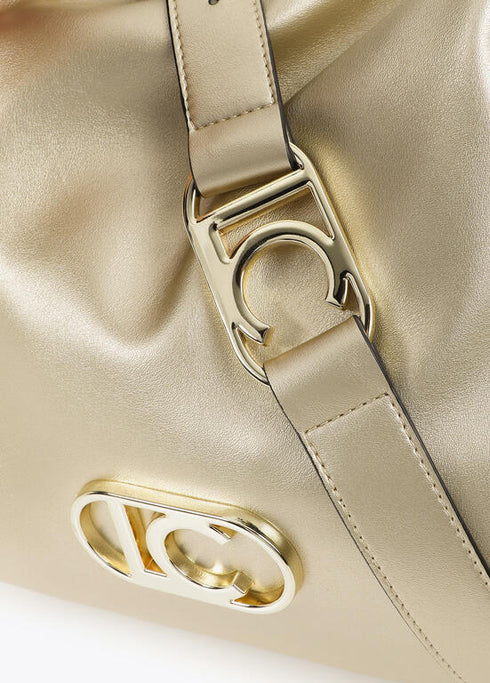 Bolso shopper efecto piel con logo LC ovalado LOLA CASADEMUNT. DORADO LF2504006.0M2.U