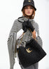 Bolso tweed asa fruncida y logo LC LOLA CASADEMUNT NEGRO LF2504012.00N.U