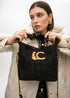 Bolso pequeño tweed asa fruncida y logo LC LOLA CASADEMUNT NEGRO LF2504013.00N.U