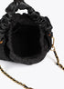 Bolso pequeño tweed asa fruncida y logo LC LOLA CASADEMUNT NEGRO LF2504013.00N.U