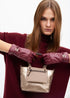 Mini shopper nylon satinado con detalles en efecto piel LOLA CASADEMUNT DORADO LF2504019.0M2.U