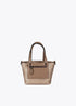 Mini shopper nylon satinado con detalles en efecto piel LOLA CASADEMUNT DORADO LF2504019.0M2.U