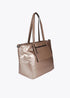 Shopper nylon satinado con detalles en efecto piel LOLA CASADEMUNT DORADO LF2504020.0M2.U