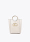 Mini shopper con asa metalica redonda en efecto piel y logo LC ovalado LOLA CASAEDMUNT CRUDO LF2504021.001.U