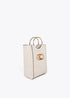 Mini shopper con asa metalica redonda en efecto piel y logo LC ovalado LOLA CASAEDMUNT CRUDO LF2504021.001.U