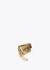 Cartera de mano acolchada de efecto piel metalizada con logo LC ovalado LOLA CASADEMUNT DORADO LF2504025.0M2.U