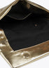Cartera de mano acolchada de efecto piel metalizada con logo LC ovalado LOLA CASADEMUNT DORADO LF2504025.0M2.U