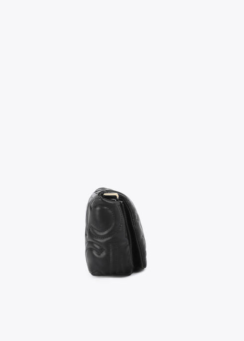 Bandolera acolchada logotipada en efecto piel con asa mix cadena NEGRO U LF2504026.00N.U LOLA CASADEMUNT