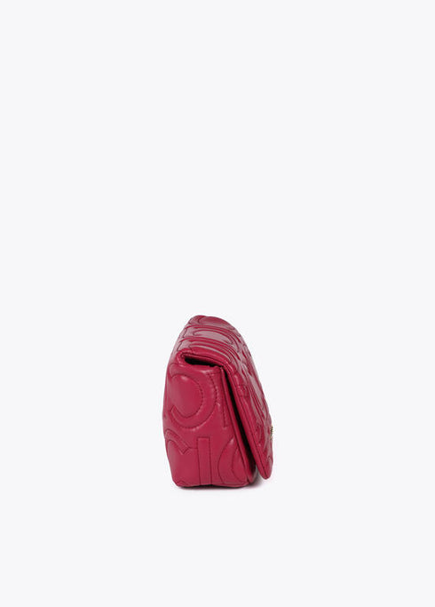 Bandolera acolchada logotipada en efecto piel con asa mix cadena MAGENTA U LF2504026.020.U LOLA CASADEMUNT