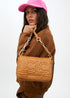 Bandolera acolchada logotipada en efecto piel con asa mix cadena CAMEL LF2504026.052.U LOLA CASADEMUNT