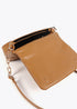 Bandolera acolchada logotipada en efecto piel con asa mix cadena CAMEL LF2504026.052.U LOLA CASADEMUNT
