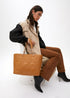 Shopper acolchado logotipada en efecto piel con asa mix cadena CAMEL U LF2504027.052.U LOLA CASADEMUNT
