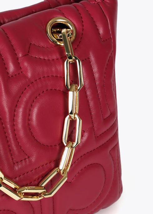 Mini shopper acolchado logotipada en efecto piel con asa mix cadena MAGENTA U LF2504028.020.U LOLA CASADEMUNT