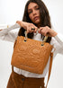 Mini shopper acolchado logotipada en efecto piel con asa mix cadena CAMEL U LF2504028.052.U LOLA CASADEMUNT