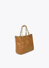 Mini shopper acolchado logotipada en efecto piel con asa mix cadena CAMEL U LF2504028.052.U LOLA CASADEMUNT