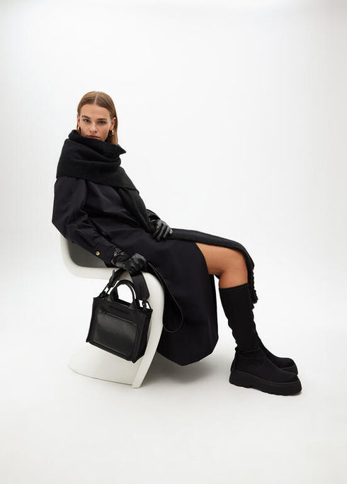 Bandolera de nylon combinada con efecto piel NEGRO U LF2504031.00N.U LOLA CASADEMUNT