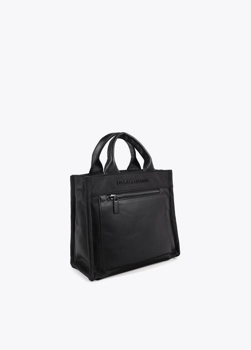 Bandolera de nylon combinada con efecto piel NEGRO U LF2504031.00N.U LOLA CASADEMUNT