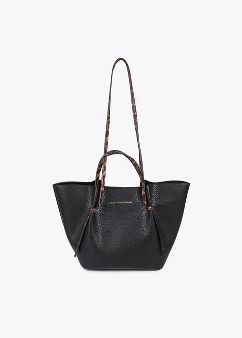 Bolso mini shopper detalles en efecto piel animal print NEGRO U LF2504035.00N.U LOLA CASADEMUNT