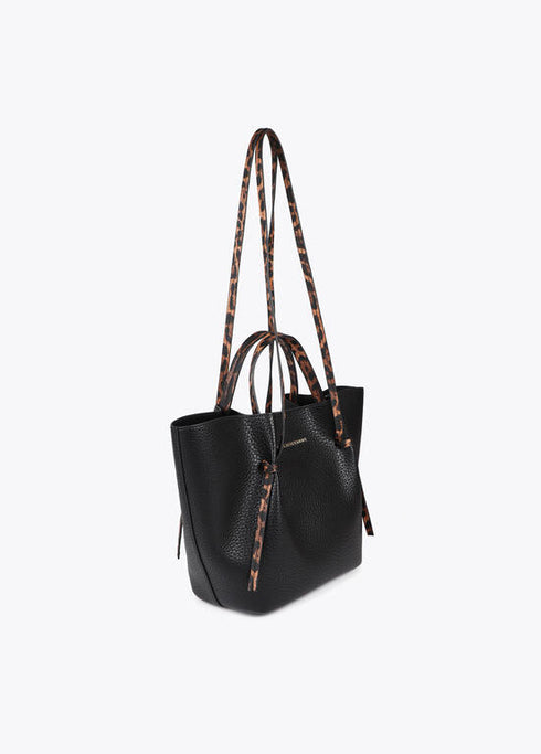 Bolso mini shopper detalles en efecto piel animal print NEGRO U LF2504035.00N.U LOLA CASADEMUNT