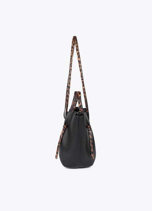 Bolso mini shopper detalles en efecto piel animal print NEGRO U LF2504035.00N.U LOLA CASADEMUNT