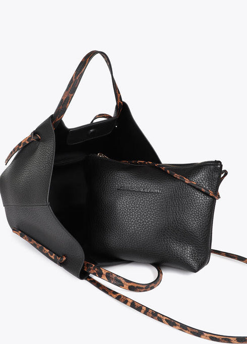 Bolso mini shopper detalles en efecto piel animal print NEGRO U LF2504035.00N.U LOLA CASADEMUNT