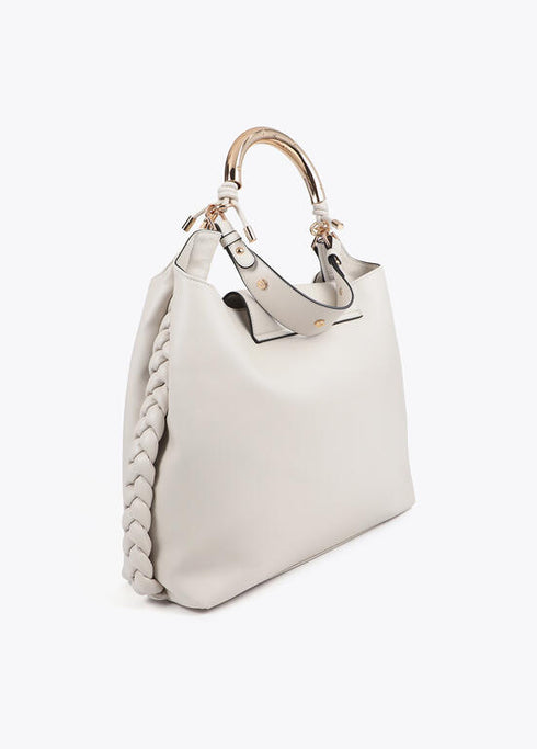 Bolso shopper asa metalizada personalizada LOLA CASADEMNT CRUDO LF2504037.001.U
