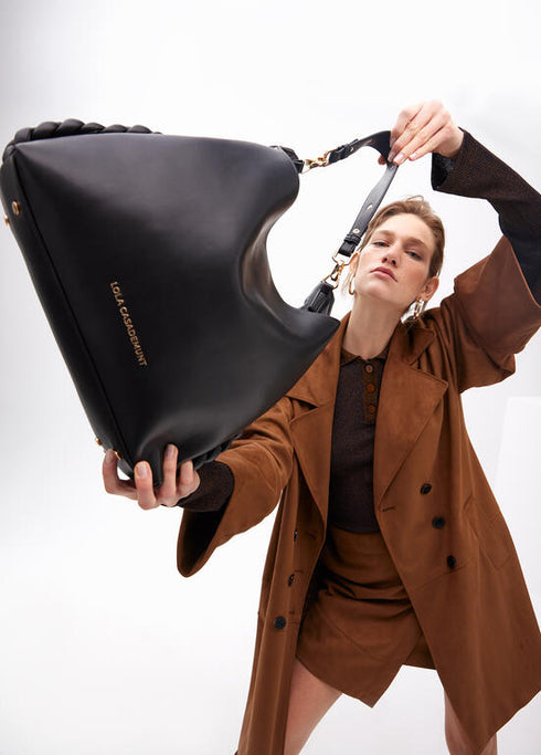 Bolso shopper asa metalizada personalizada LOLA CASADEMUNT NEGRO LF2504037.00N.U