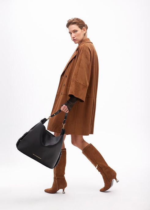 Bolso shopper asa metalizada personalizada LOLA CASADEMUNT NEGRO LF2504037.00N.U