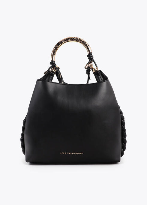 Bolso shopper asa metalizada personalizada LOLA CASADEMUNT NEGRO LF2504037.00N.U