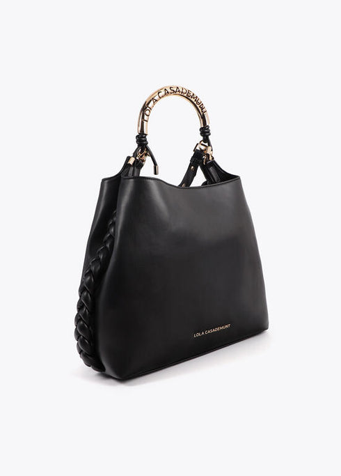 Bolso shopper asa metalizada personalizada LOLA CASADEMUNT NEGRO LF2504037.00N.U