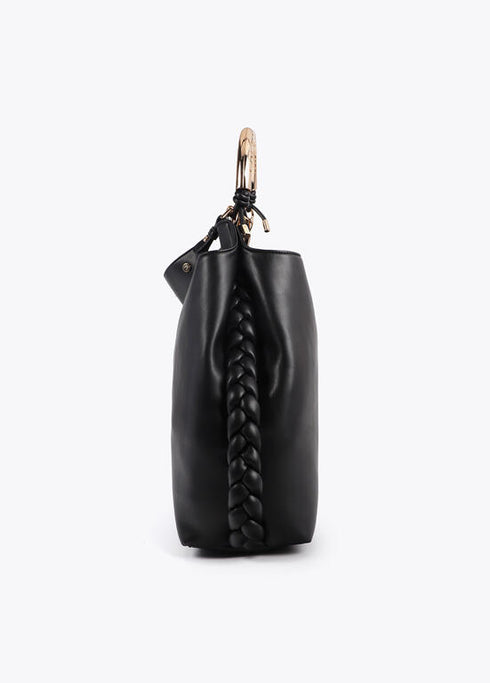 Bolso shopper asa metalizada personalizada LOLA CASADEMUNT NEGRO LF2504037.00N.U