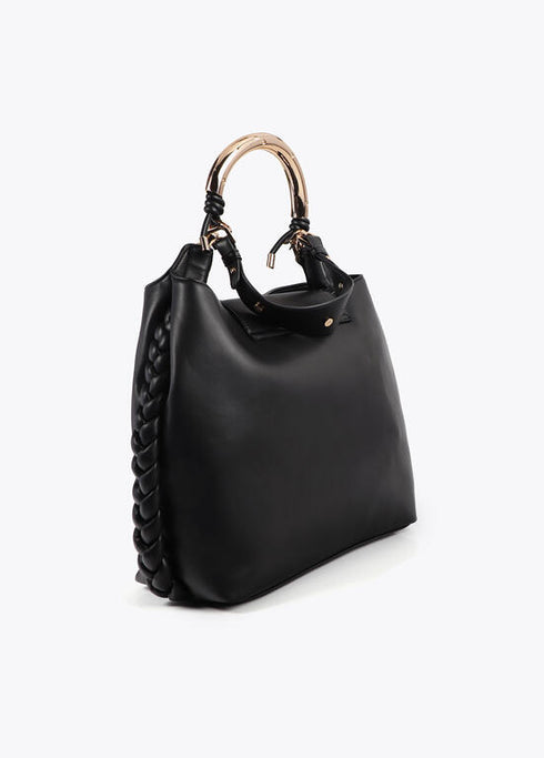Bolso shopper asa metalizada personalizada LOLA CASADEMUNT NEGRO LF2504037.00N.U
