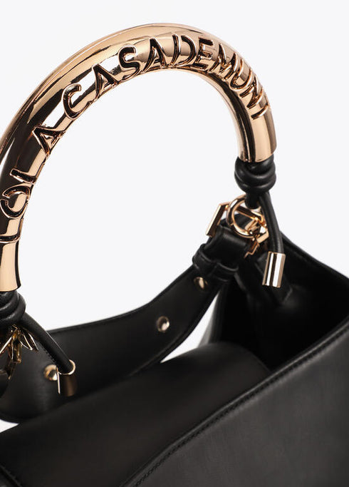 Bolso shopper asa metalizada personalizada LOLA CASADEMUNT NEGRO LF2504037.00N.U