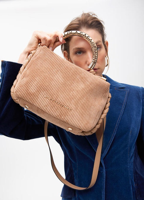 Bandolera asa metalizada personalizada LOLA CASADEMUNT BEIGE LF2504038.050.U