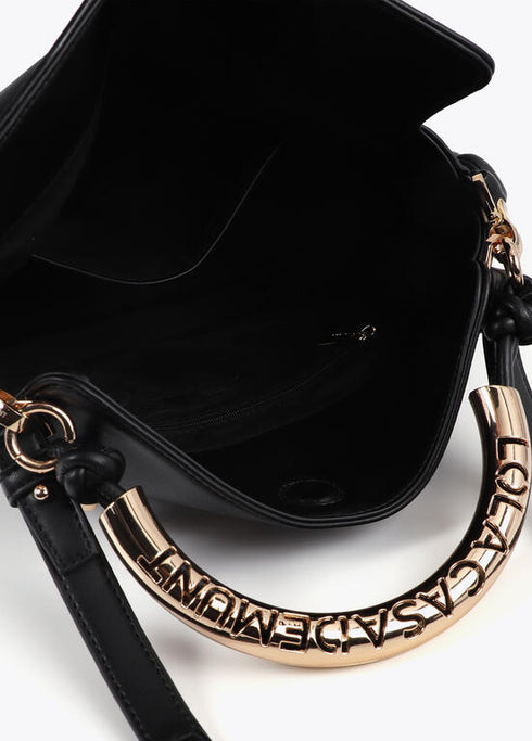 Bandolera asa metalizada personalizada LOLA CASA DEMUNT NEGRO LF2504039.00N.U