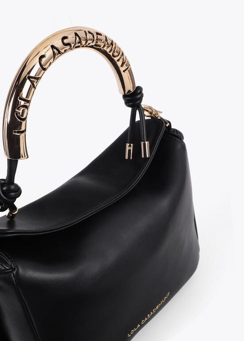 Bandolera asa metalizada personalizada LOLA CASA DEMUNT NEGRO LF2504039.00N.U