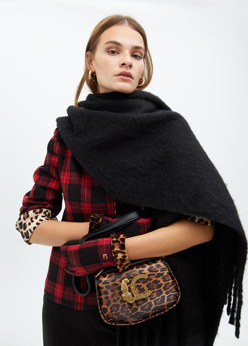 Bandolera animal print logo LC leopardo MARRON-NEGRO LF2504041.25N.U