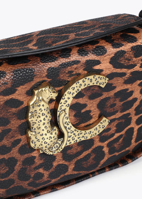 Bandolera animal print logo LC leopardo MARRON-NEGRO LF2504041.25N.U