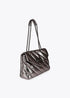 Bolso con solapa en tejido acolchado metalizado GRIS METALIZADO LF2504042.0M4.U LOLA CASADEMUNT